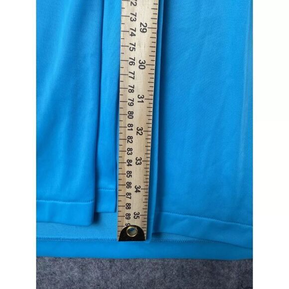 Vanity Fair Pajama Top Women's Large Aqua Blue 100% Nylon Pockets Button Front - Picture 5 of 7